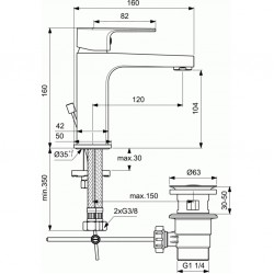 Смесител за мивка с изпразнител – ESLA BC224AA